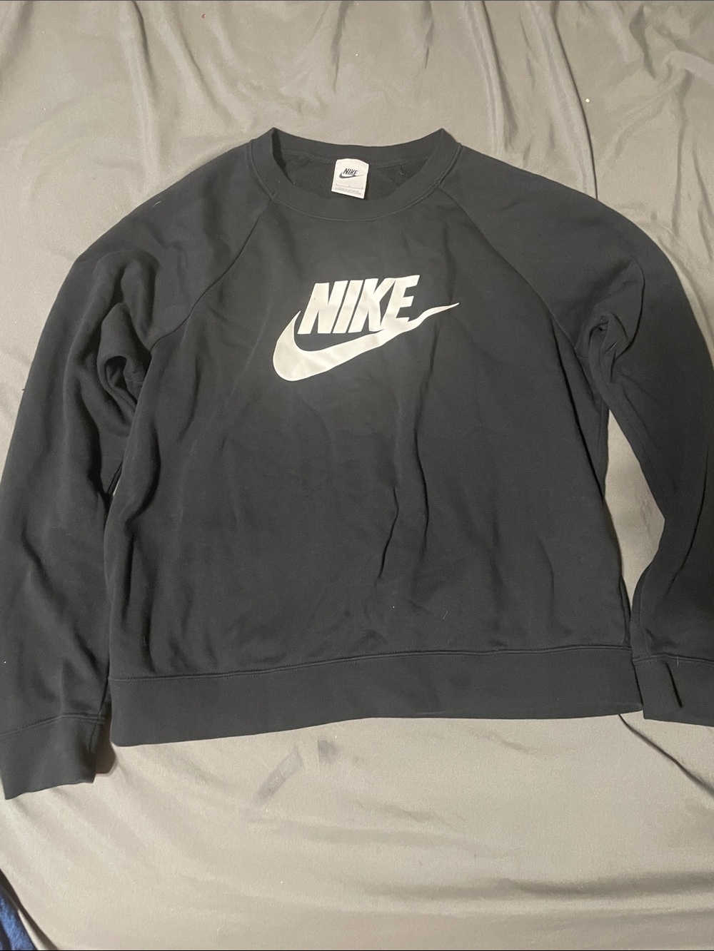 Nike Black Sweatshirt with White Swoosh Logo